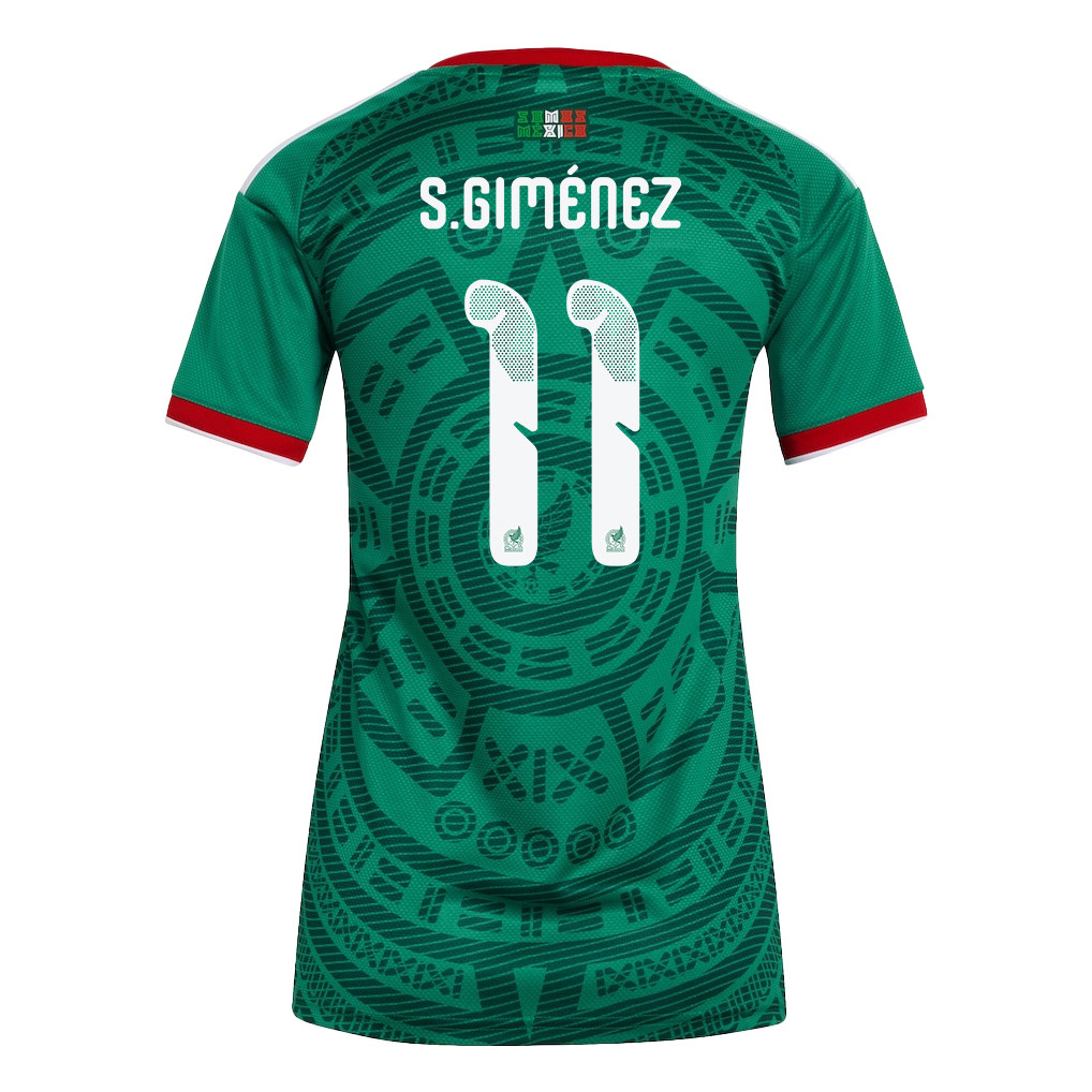 Santiago Giménez 11 Women's Mexico National Team 2026 Home Jersey - Green - Jersey Teams