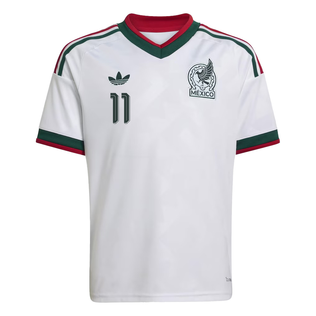 Santiago Giménez 11 Youth Mexico National Team 2026 Away Jersey - White - Jersey Teams