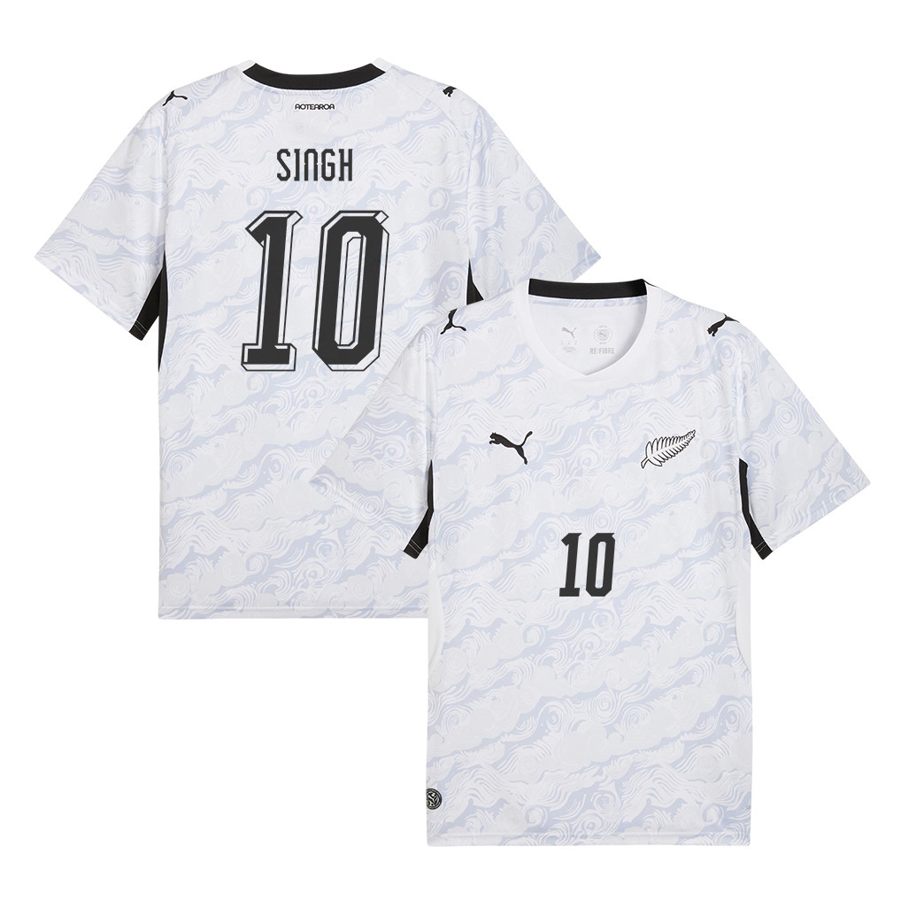 Sarpreet Singh 10 New Zealand National Team 2026 Away Jersey - White, Men - Jersey Teams