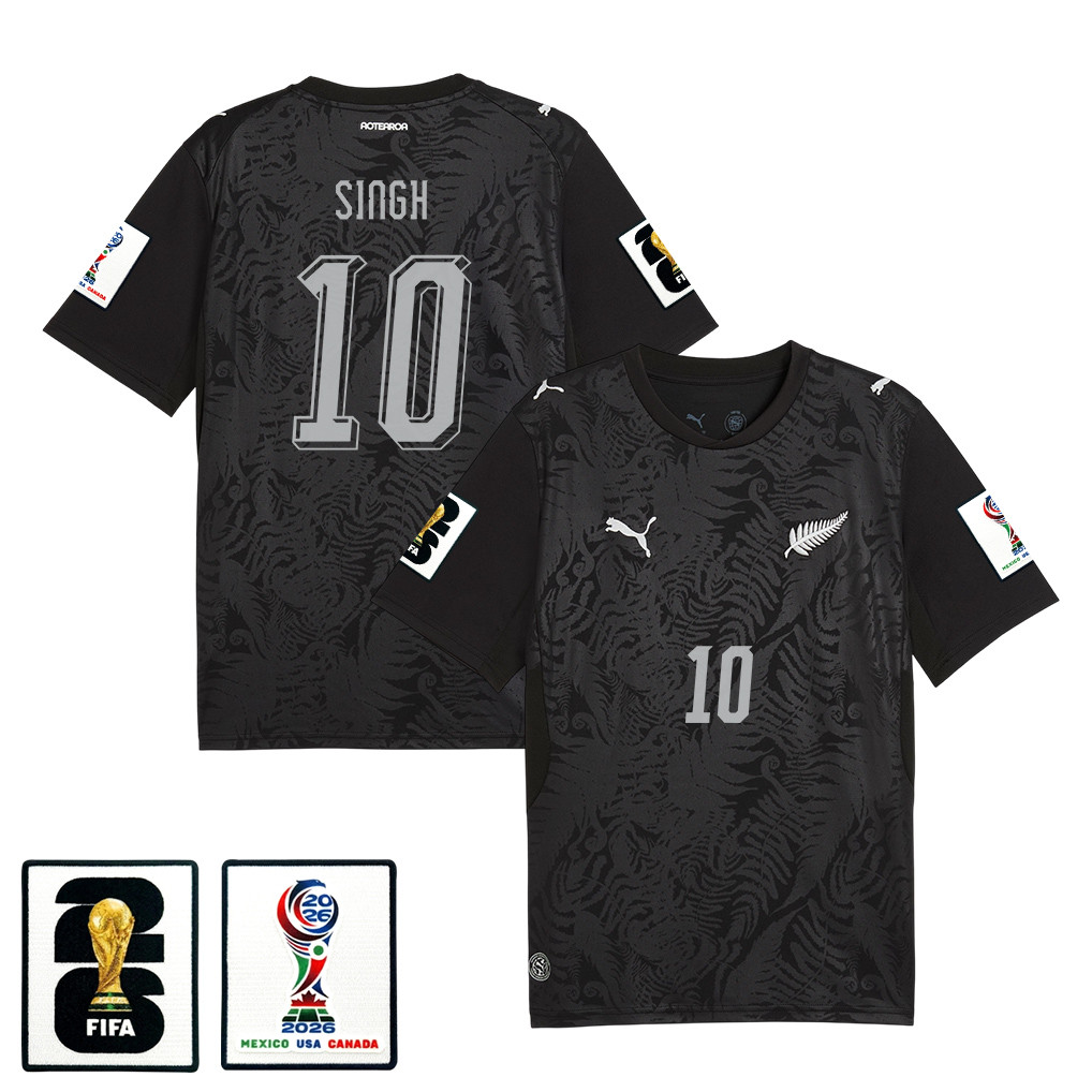 Sarpreet Singh 10 New Zealand National Team 2026 Home Jersey - Black, Men - Jersey Teams