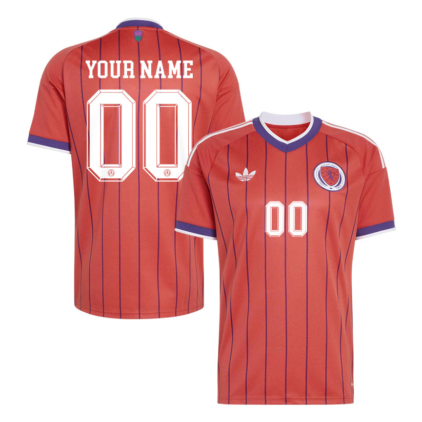 Scotland National Team 2026 Personalized Away Jersey - Red, Men - Jersey Teams