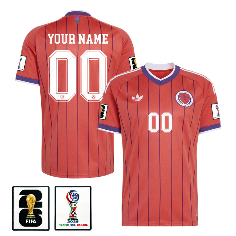 Scotland National Team 2026 x World Cup Patch Personalized Away Jersey - Red, Men - Jersey Teams