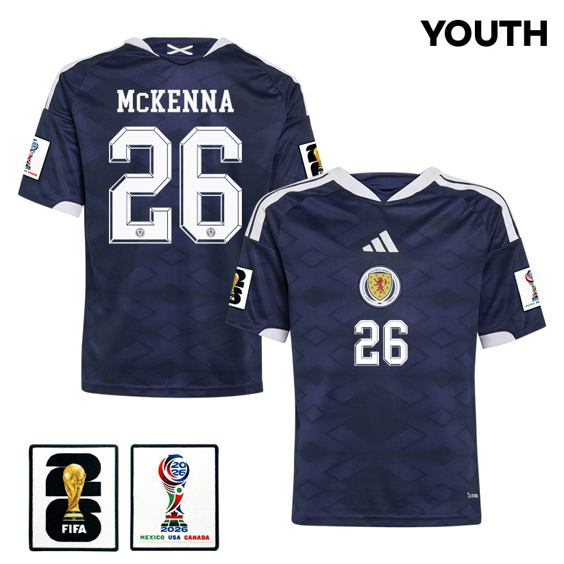 Scott McKenna 26 Youth Scotland National Team 2026 Home Jersey - Navy - Jersey Teams