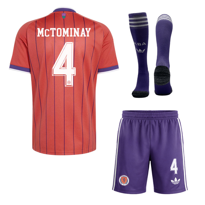 Scott McTominay 4 Scotland 2026 Away Men Kit Set – Red/Purple - Jersey Teams