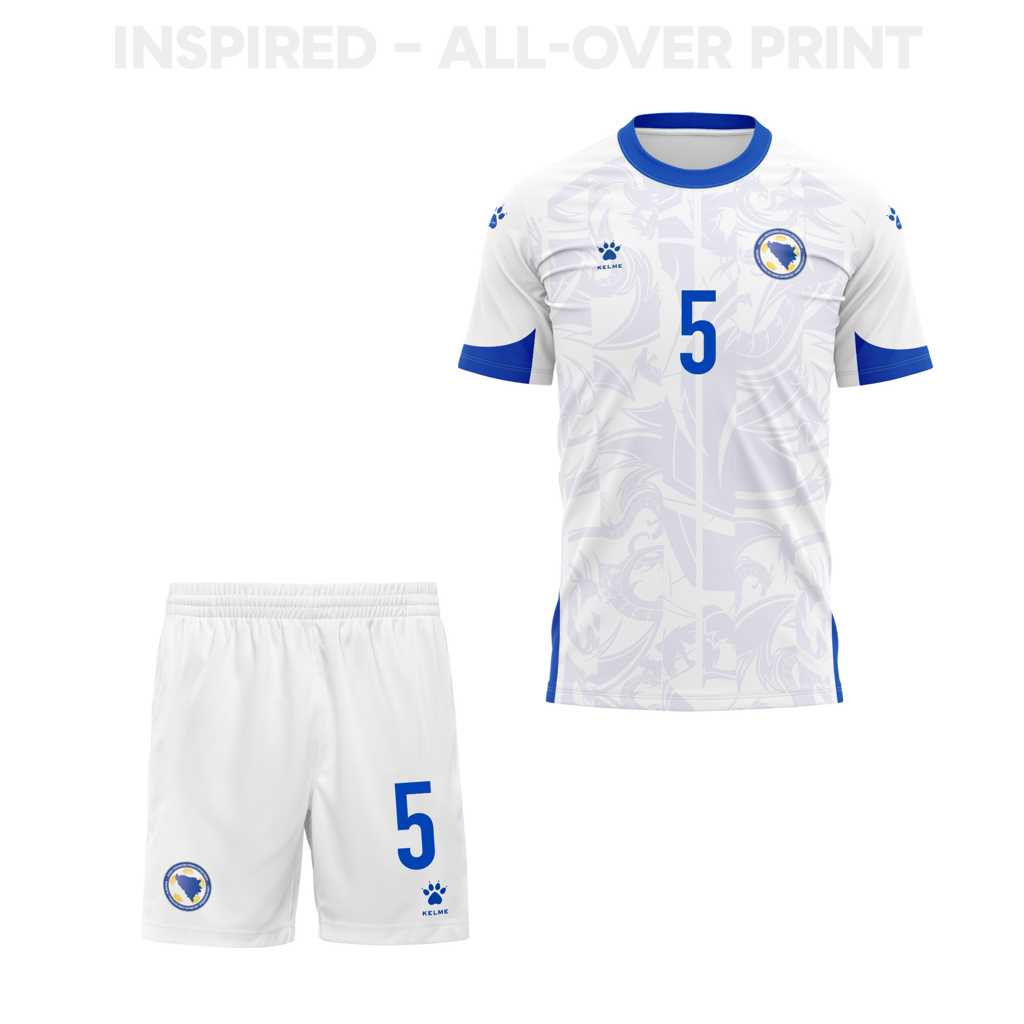 Sead Kolašinac 5 Bosnia and Herzegovina 2026 Away YOUTH Jersey & Shorts Set – White - Jersey Teams