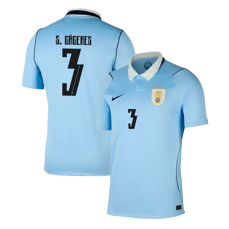 Sebastián Cáceres 3 Uruguay National Team 2026 Home Jersey - Blue, Men - Jersey Teams