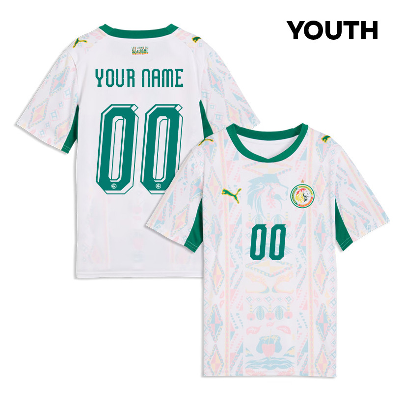 Senegal National Team 2026 Youth Home Jersey - Personalized - White - Jersey Teams