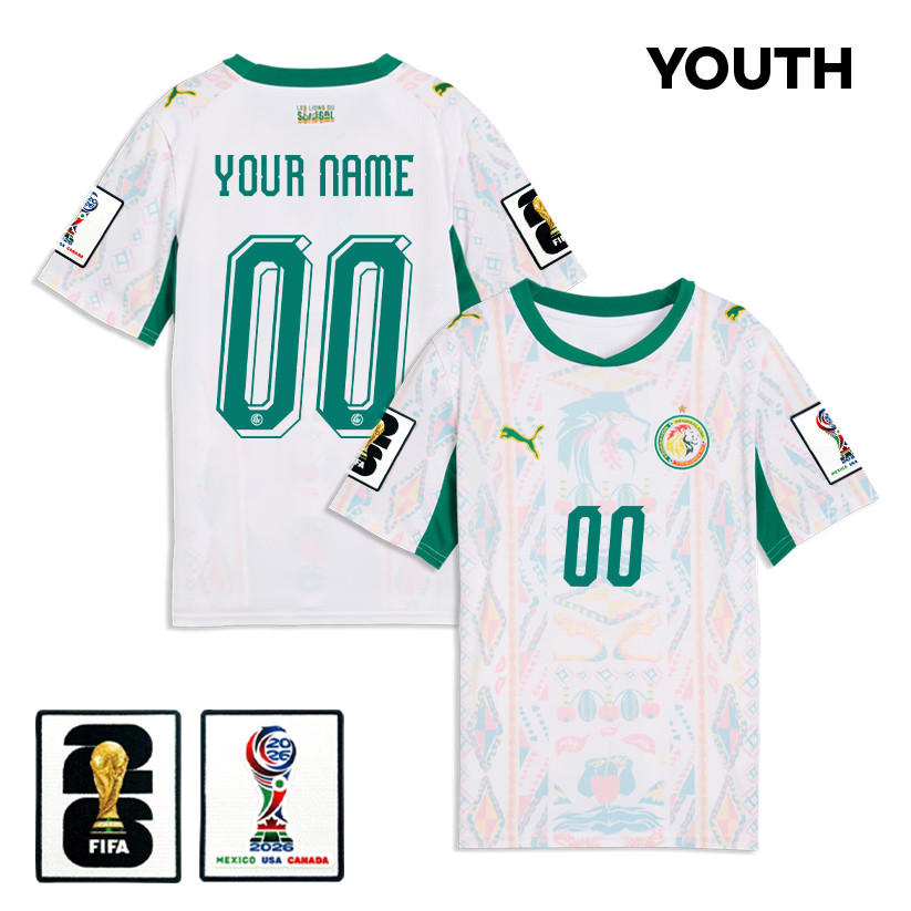 Senegal National Team 2026 Youth Home Jersey - Personalized - White - Jersey Teams