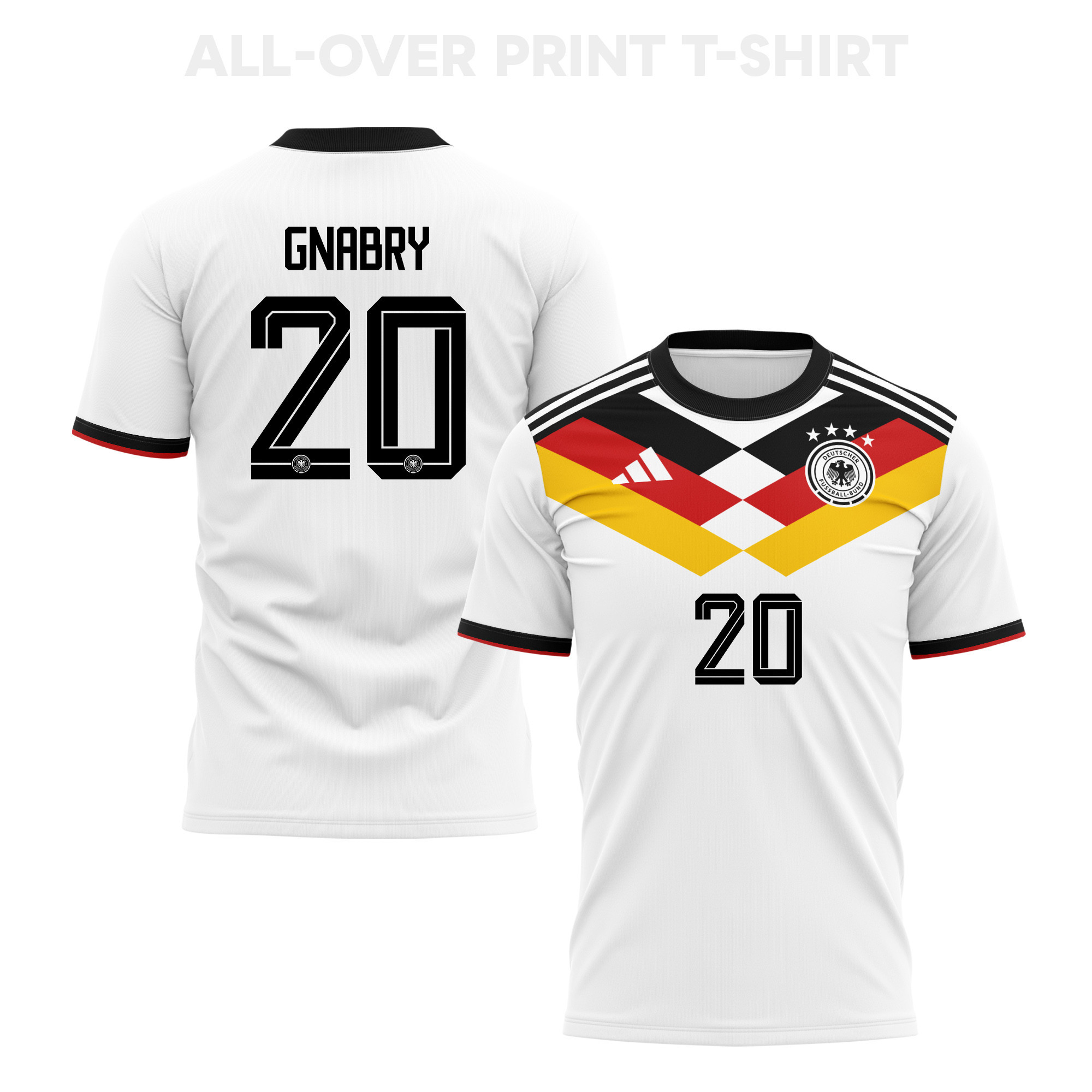 Serge Gnabry 20 Germany 2026 Home 3D T-Shirt Fully Printed – Unisex, White - Jersey Teams