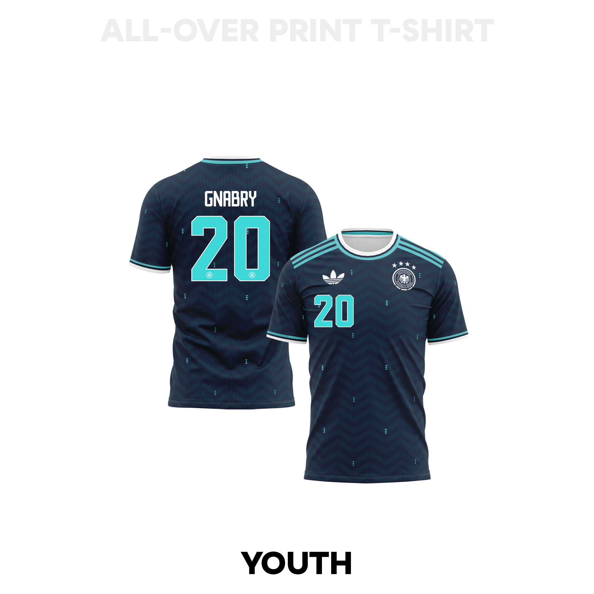 Serge Gnabry 20 Youth Germany 2026 Away 3D T-shirt Fully Printed – Navy - Jersey Teams