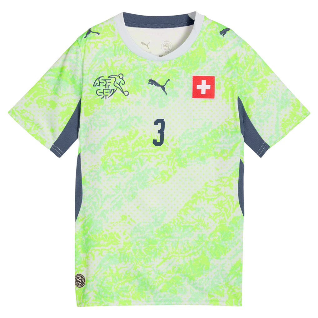 Silvan Widmer 3 Youth Switzerland National Team 2026 Away Jersey - Green - Jersey Teams