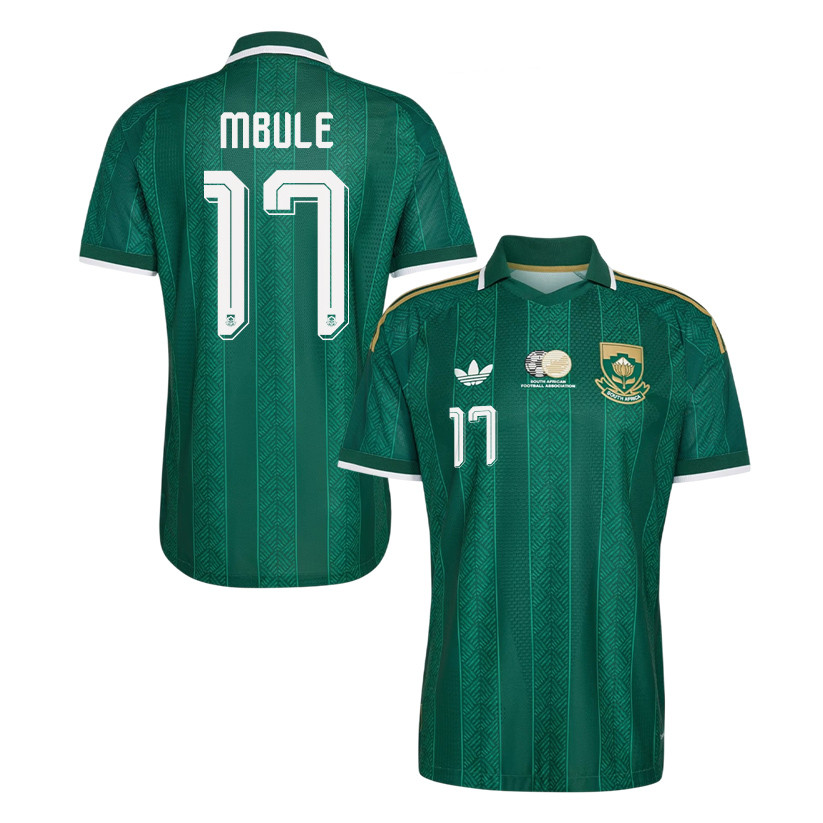 Sipho Mbule 17 South Africa National Team 2026 Away Jersey - Green, Men - Jersey Teams