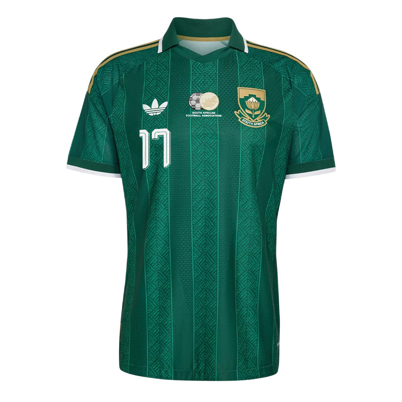 Sipho Mbule 17 South Africa National Team 2026 Away Jersey - Green, Men - Jersey Teams