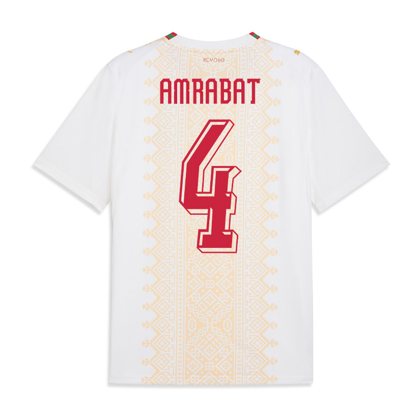 Sofyan Amrabat 4 Morocco National Team 2026 Away Jersey - White, Men - Jersey Teams