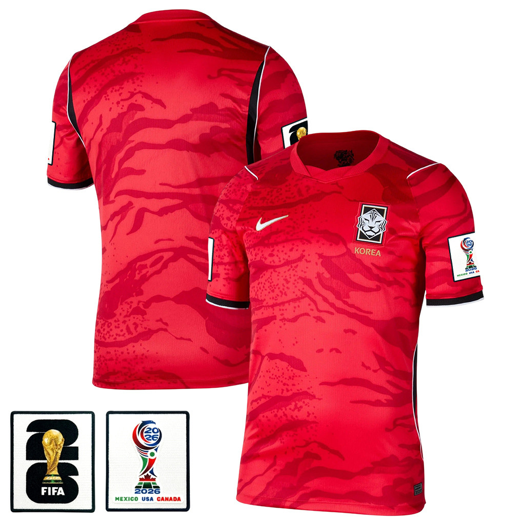 South Korea National Team 2026 x World Cup Patch Home Jersey - Red, Men - Jersey Teams