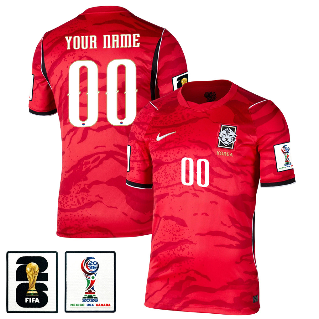 South Korea National Team 2026 x World Cup Patch Personalized Home Jersey - Red, Men - Jersey Teams