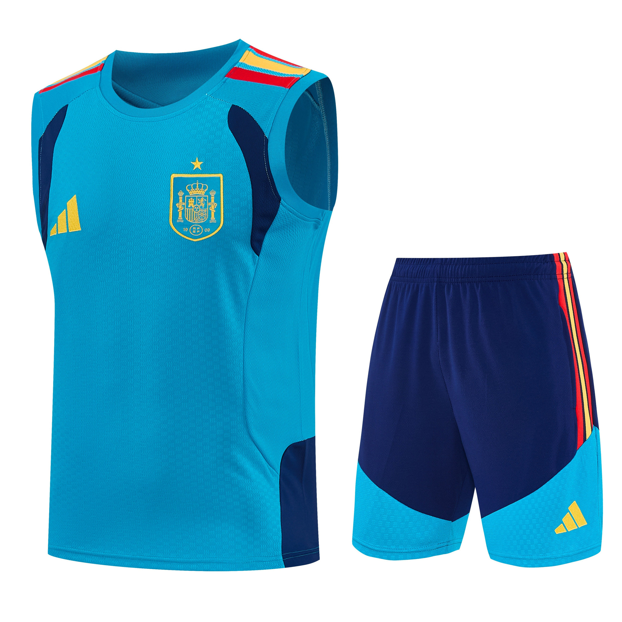Spain 2026-27 Sleeveless Training Set Men Soccer Kit – Blue - Jersey Teams