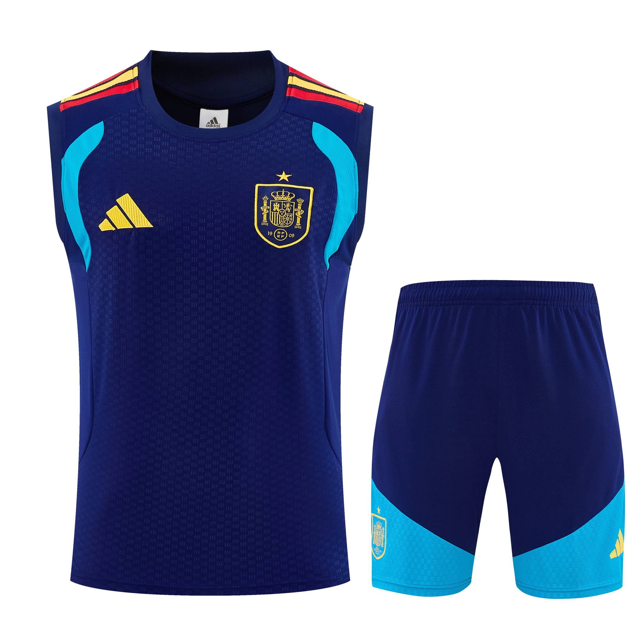 Spain 2026-27 Sleeveless Training Set Men Soccer Kit – Navy Blue - Jersey Teams