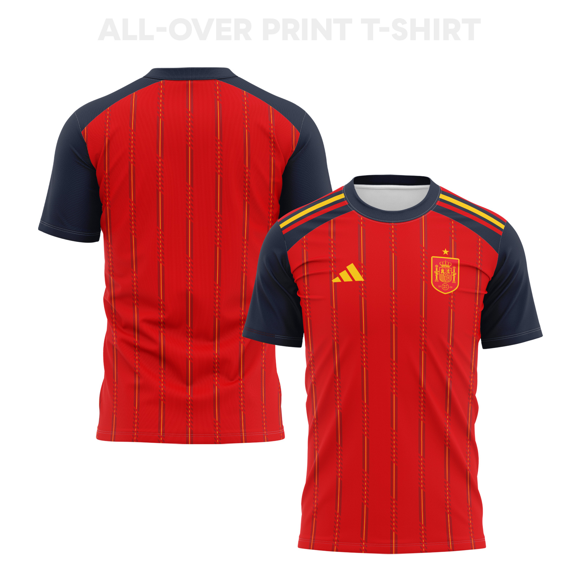 Spain 2026 Home 3D T-Shirt Fully Printed – Unisex, Red - Jersey Teams