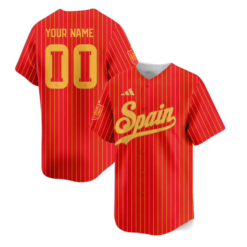 Spain 2026 Inspired Retro Soccer Baseball Jersey – Personalized Full Print - Jersey Teams