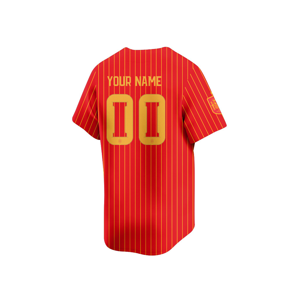 Spain 2026 Inspired Retro Soccer Baseball Jersey – Personalized Full Print - Jersey Teams