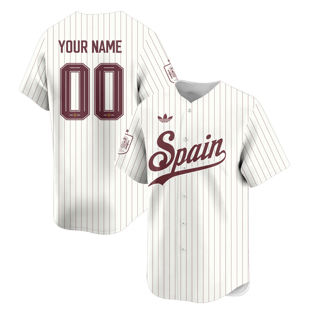 Spain 2026 Inspired Retro Soccer Baseball Jersey – Personalized Full Print – Jersey Teams