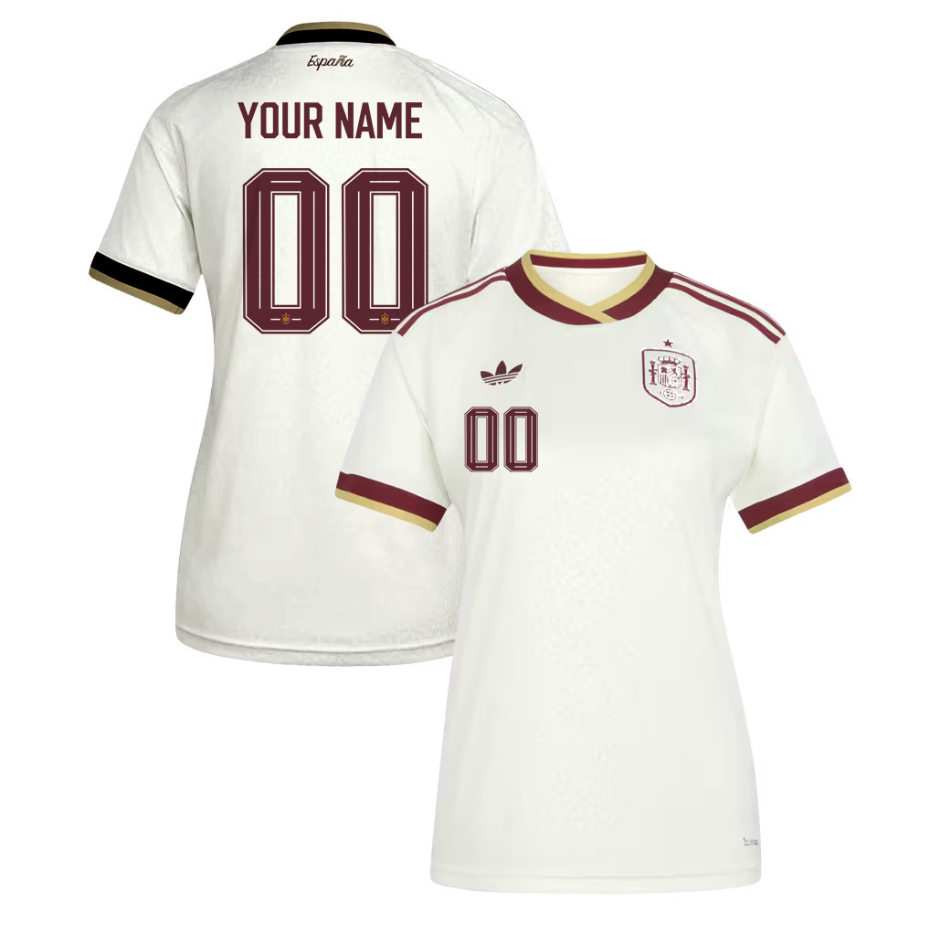 Spain National Team 2026 Women's Away Jersey - Personalized - White - Jersey Teams