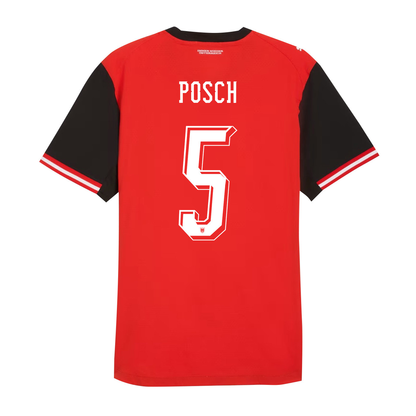 Stefan Posch 5 Austria National Team 2026 Home Jersey - Red, Men - Jersey Teams