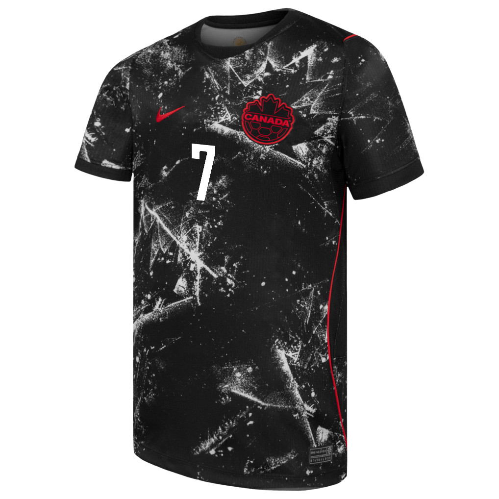 Stephen Eustáquio 7 Canada National Team 2026 Away Jersey - Black, Men - Jersey Teams