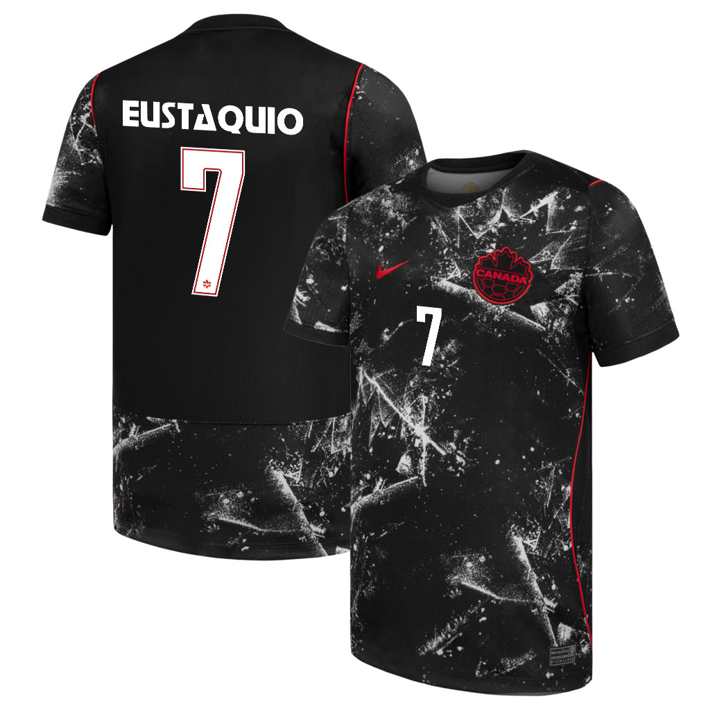 Stephen Eustáquio 7 Canada National Team 2026 Away Jersey - Black, Men - Jersey Teams