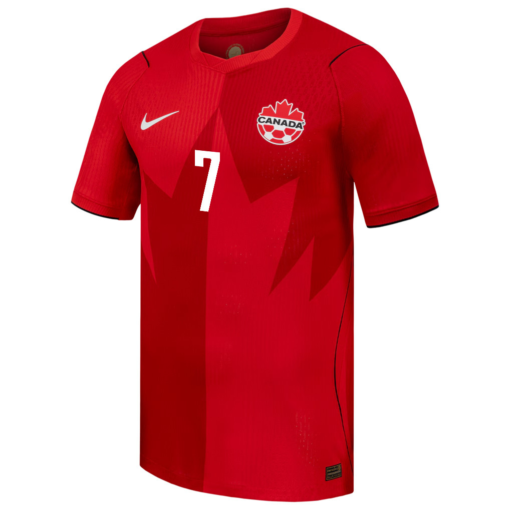 Stephen Eustáquio 7 Canada National Team 2026 x World Cup Patch Home Jersey - Red, Men - Jersey Teams