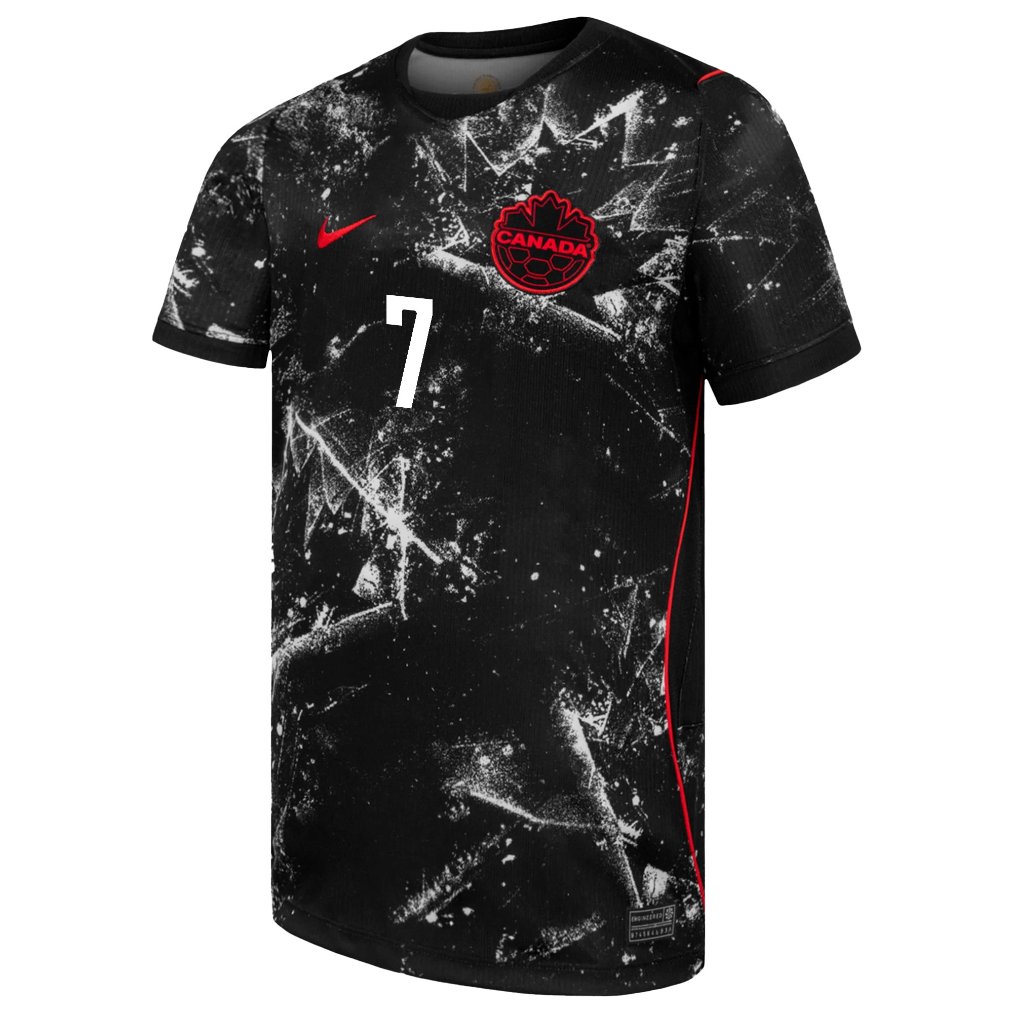 Stephen Eustáquio 7 Youth Canada National Team 2026 Away Jersey - Black - Jersey Teams