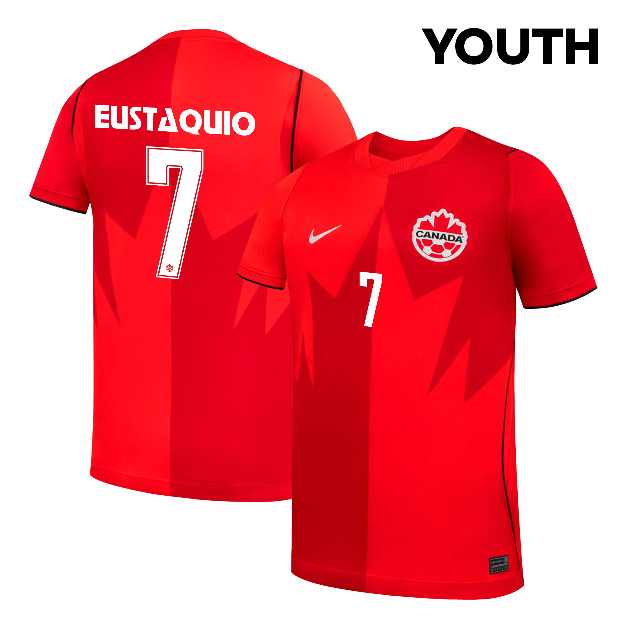 Stephen Eustáquio 7 Youth Canada National Team 2026 Home Jersey - Red - Jersey Teams
