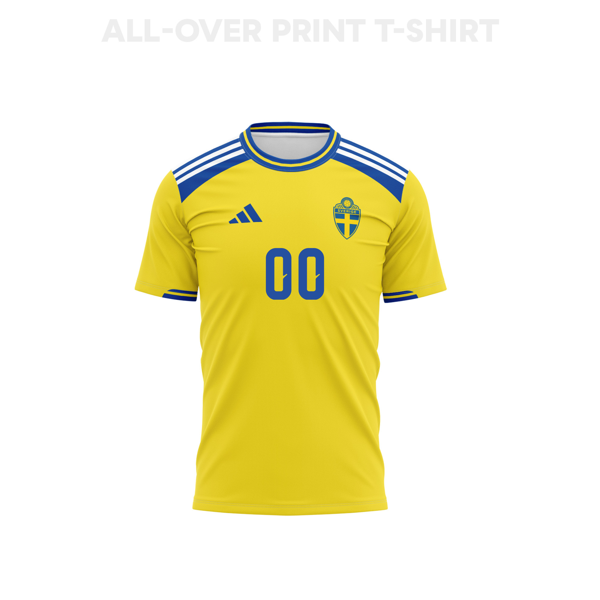 Sweden 2026 Home 3D T-Shirt Fully Printed – Personalized – Unisex, Yellow - Jersey Teams