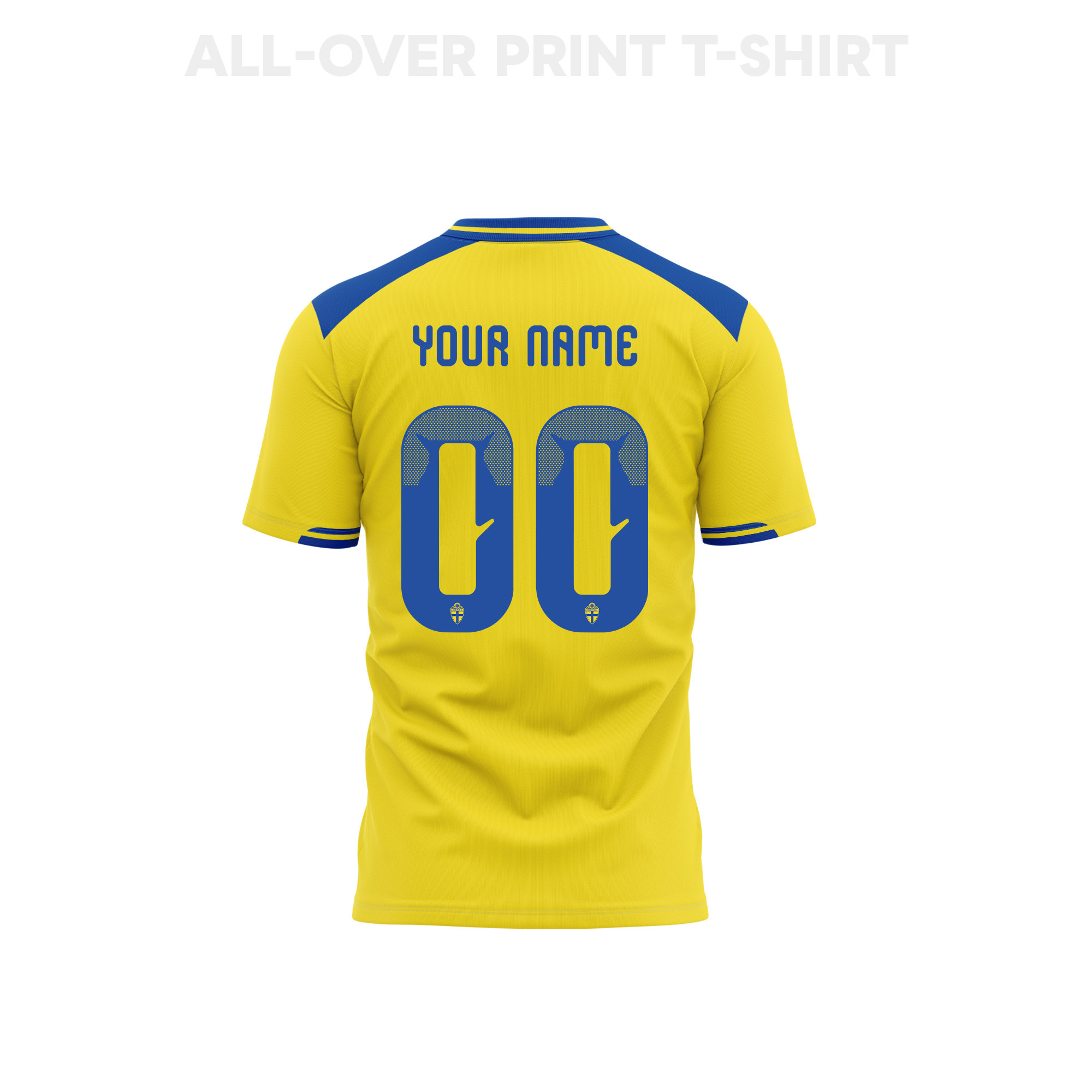 Sweden 2026 Home 3D T-Shirt Fully Printed – Personalized – Unisex, Yellow - Jersey Teams