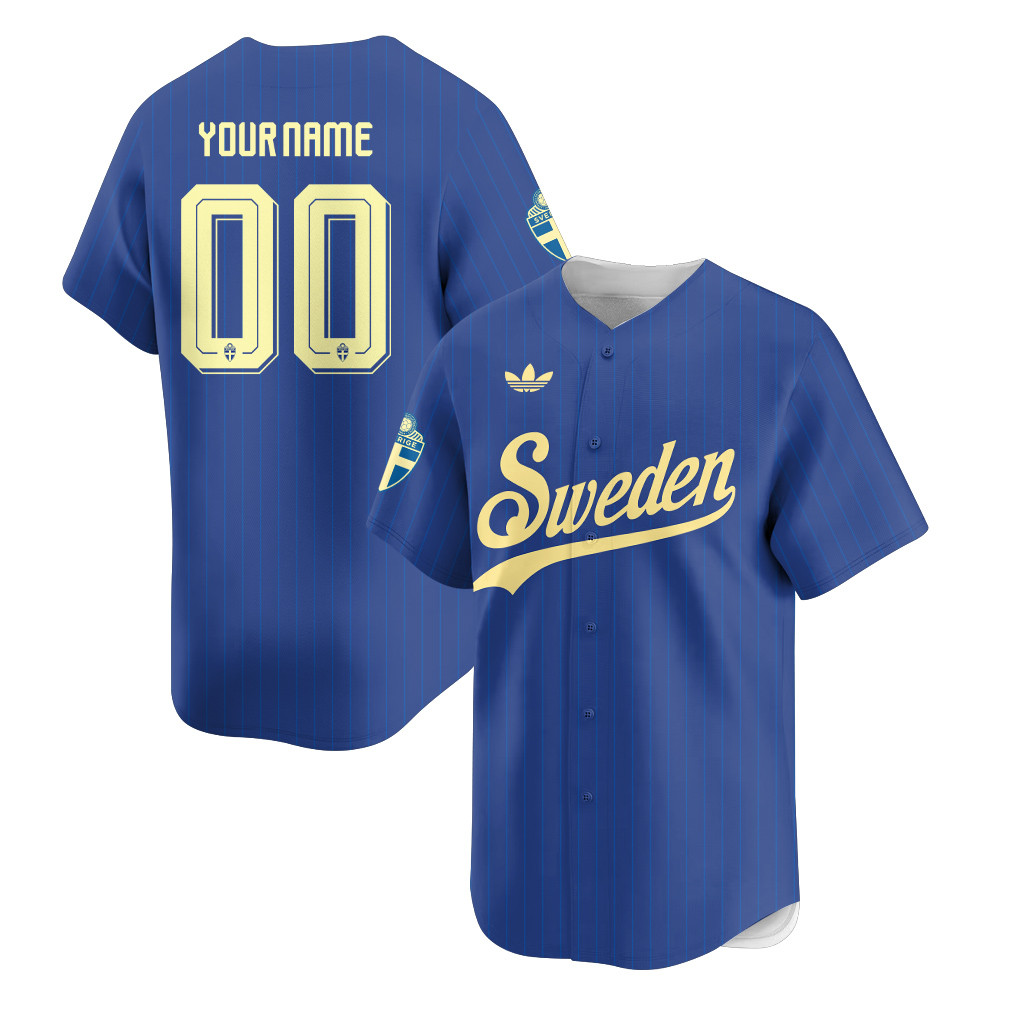 Sweden 2026 Inspired Retro Soccer Baseball Jersey – Personalized Full Print - Jersey Teams