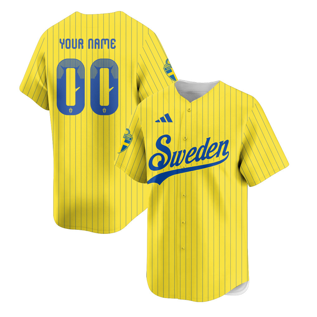 Sweden 2026 Inspired Retro Soccer Baseball Jersey – Personalized Full Print – Jersey Teams