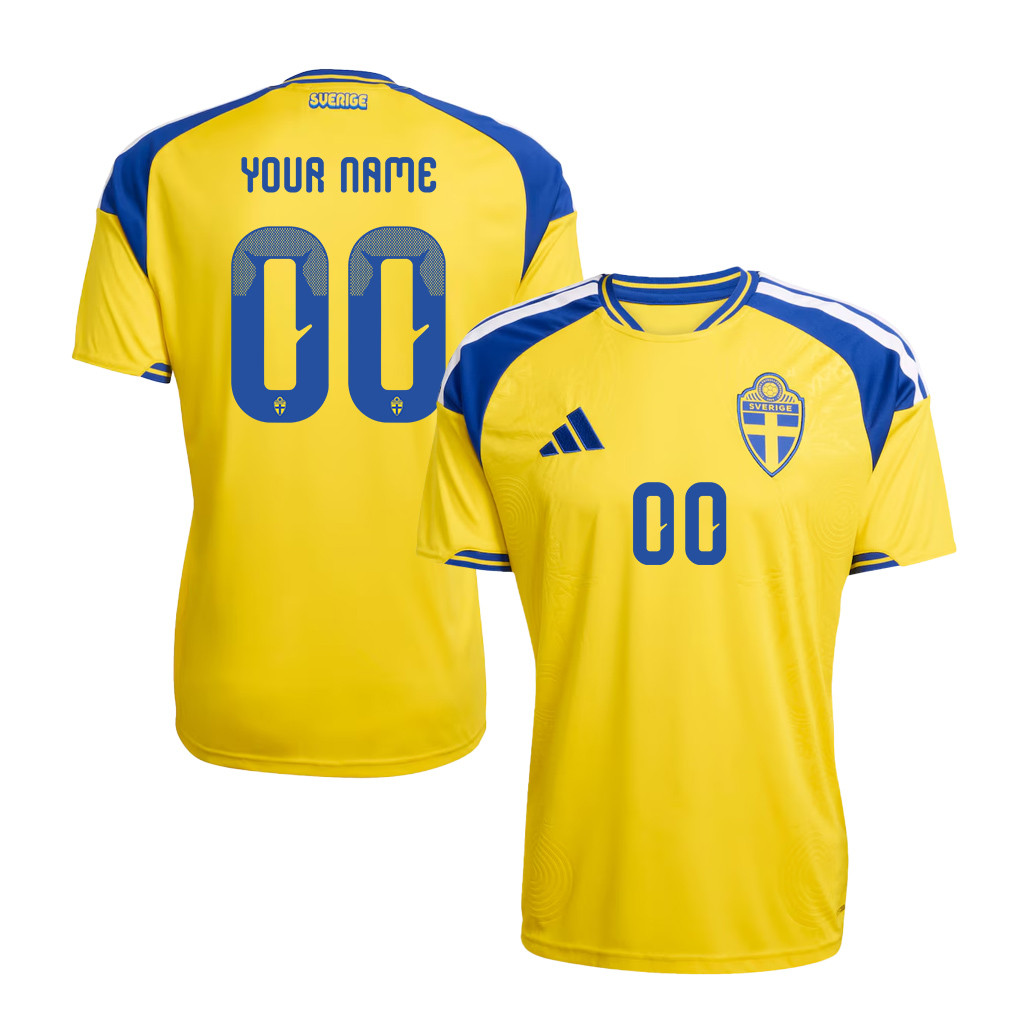 Sweden National Team 2026 Personalized Home Jersey - Yellow, Men - Jersey Teams