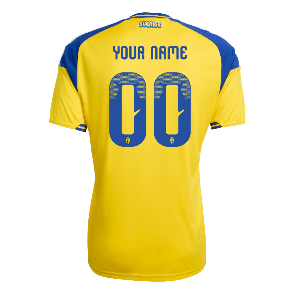 Sweden National Team 2026 x World Cup Patch Personalized Home Jersey - Yellow, Men - Jersey Teams