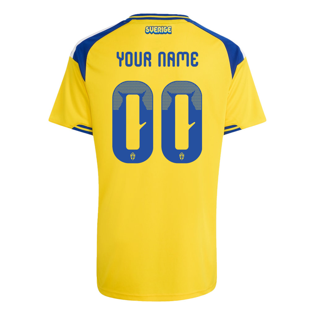 Sweden National Team 2026 Youth Personalized Home Jersey - Yellow - Jersey Teams