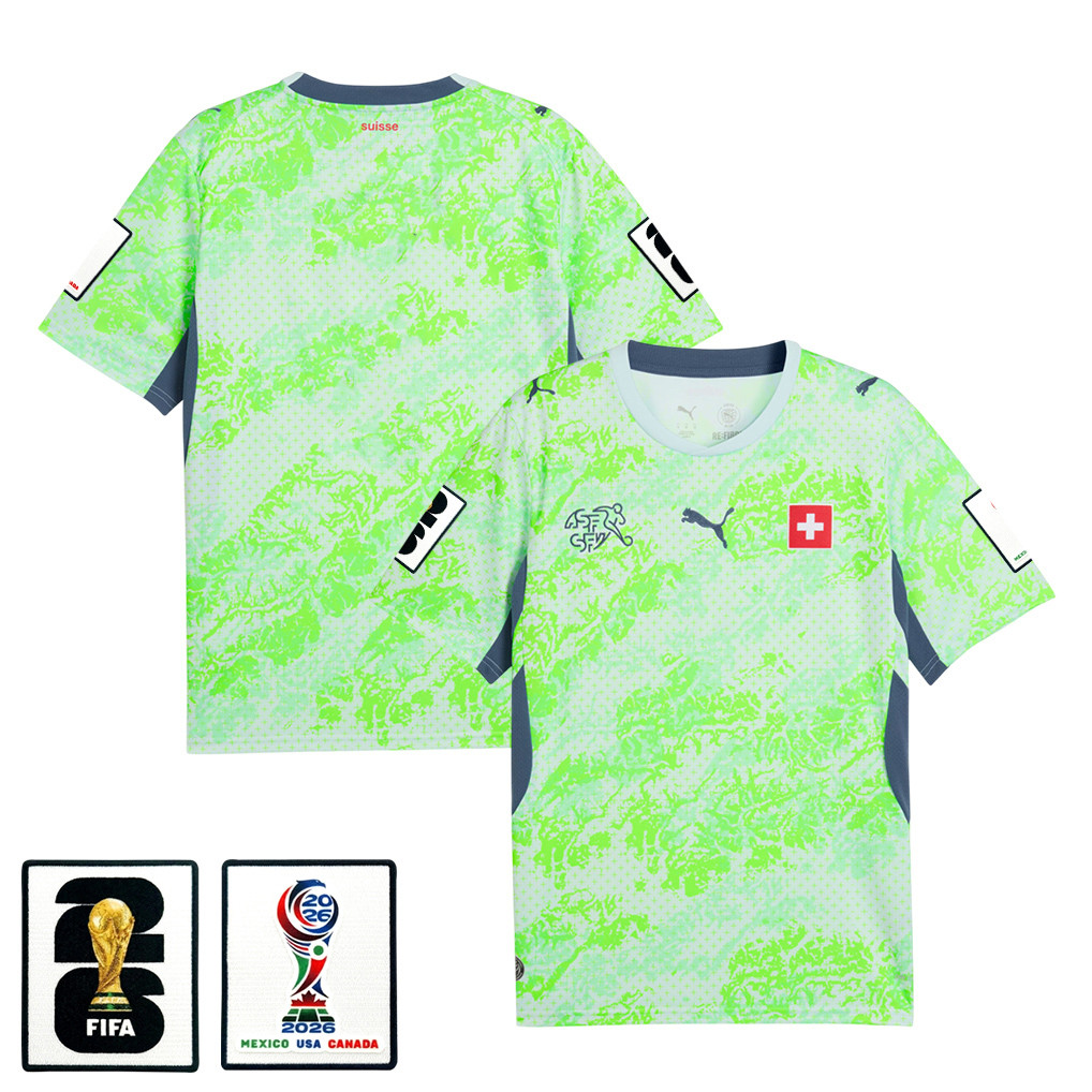 Switzerland National Team 2026 x World Cup Patch Away Jersey - Men, Green - Jersey Teams