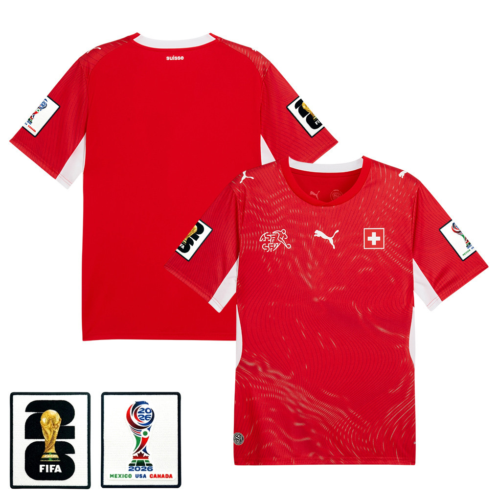 Switzerland National Team 2026 x World Cup Patch Home Jersey - Red, Men - Jersey Teams