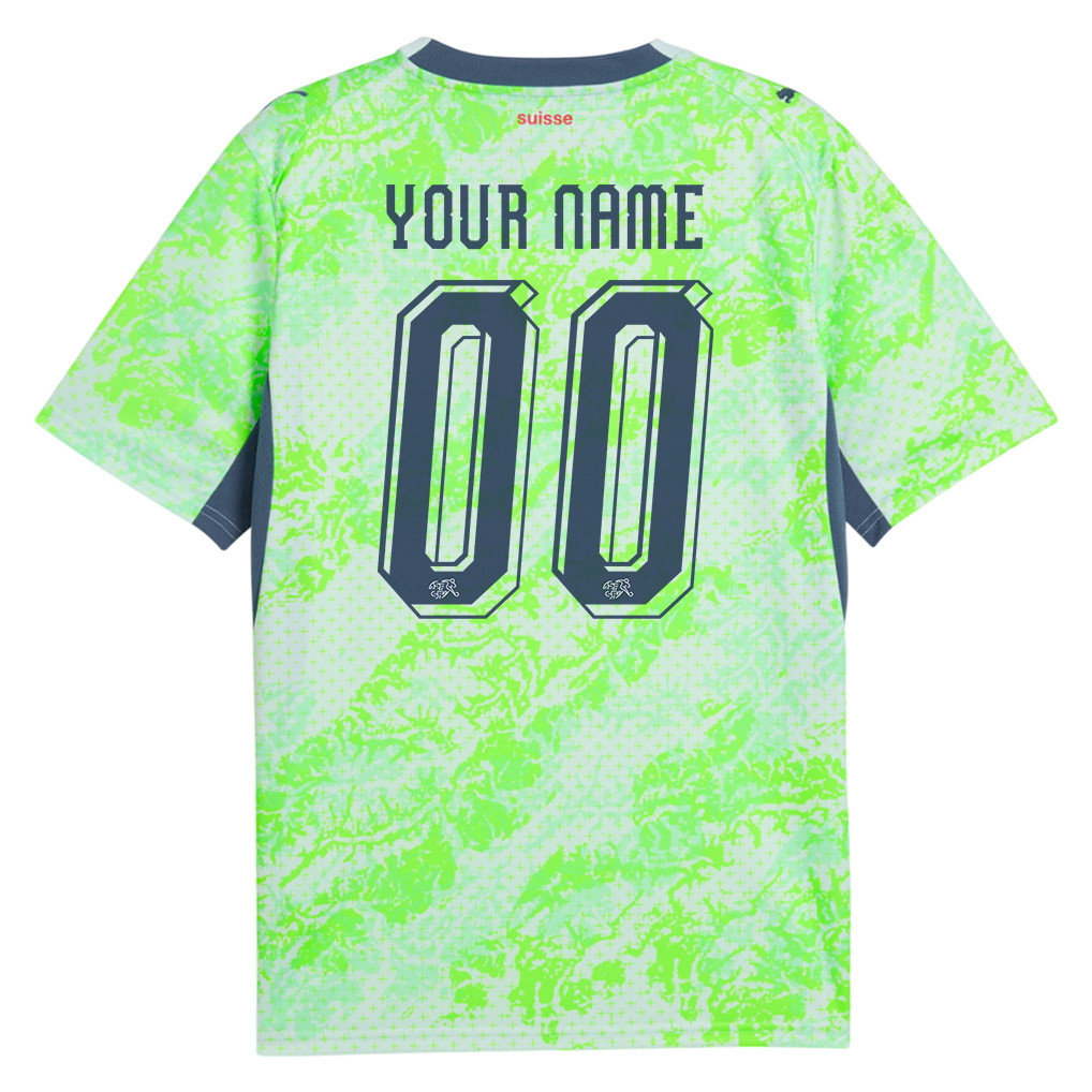 Switzerland National Team 2026 x World Cup Patch Personalized Away Jersey - Men, Green - Jersey Teams