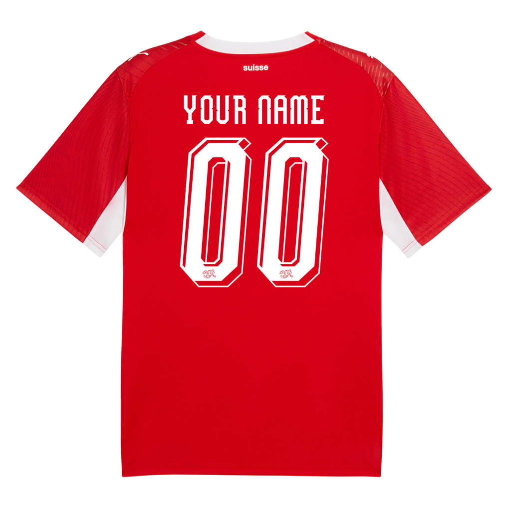Switzerland National Team 2026 x World Cup Patch Personalized Home Jersey - Red, Men - Jersey Teams