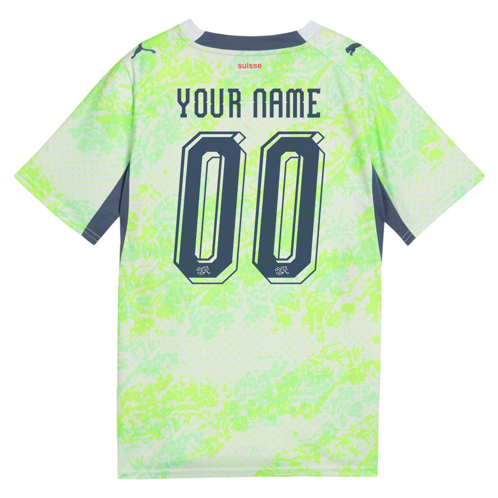 Switzerland National Team 2026 Youth Away Jersey - Personalized - Green - Jersey Teams