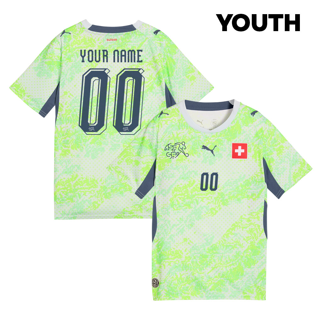 Switzerland National Team 2026 Youth Away Jersey - Personalized - Green - Jersey Teams