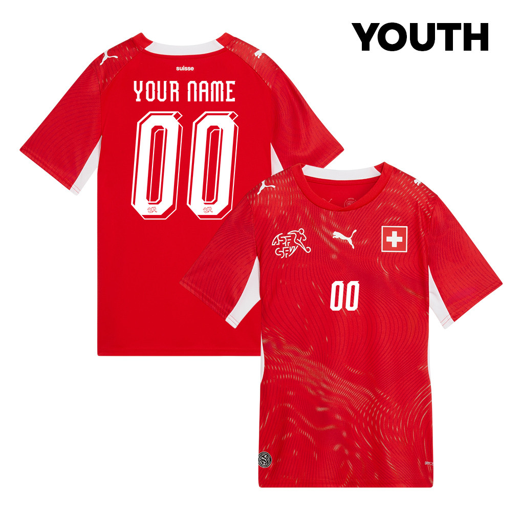 Switzerland National Team 2026 Youth Home Jersey - Personalized - Red - Jersey Teams