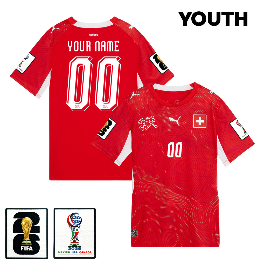 Switzerland National Team 2026 Youth Home Jersey - Personalized - Red - Jersey Teams