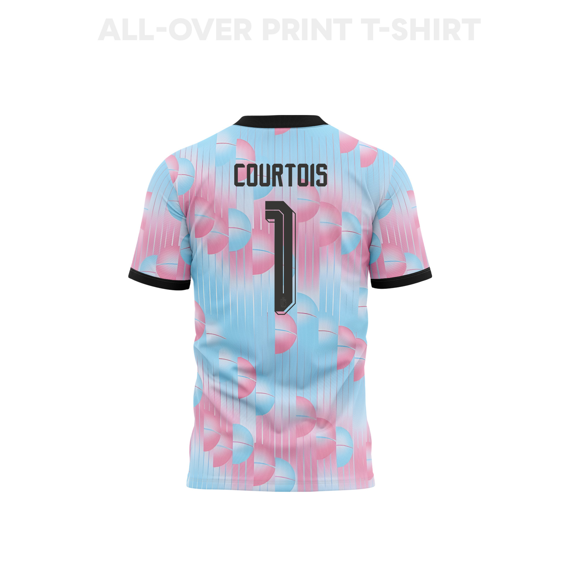 Thibaut Courtois 1 Belgium 2026 Away 3D T-Shirt Fully Printed – Unisex, Light Blue - Jersey Teams