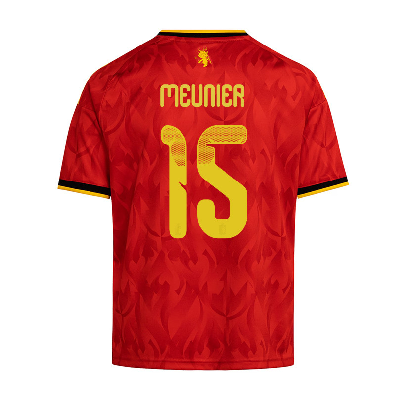 Thomas Meunier 15 Youth Belgium National Team 2026 Home Jersey - Red - Jersey Teams